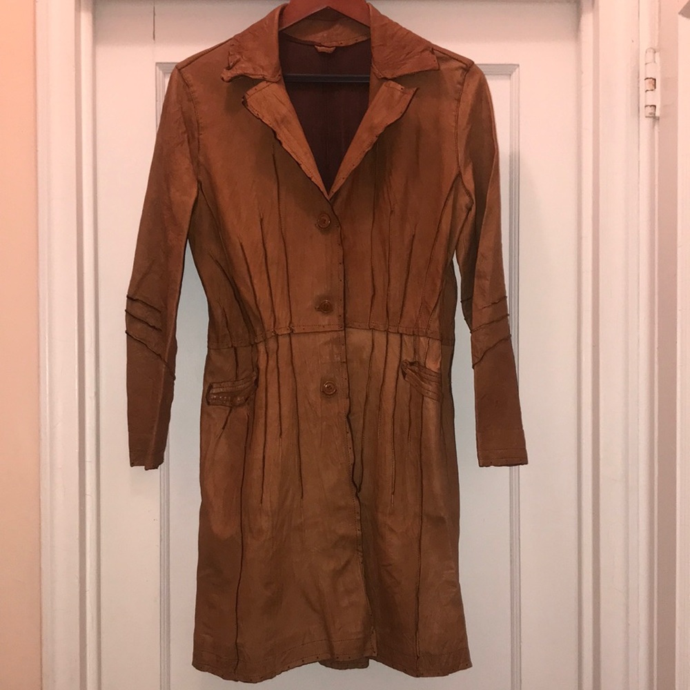 Vintage tan real leather jacket